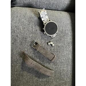 Fossil Gen 5 Smartwatch Silver Tone w/ Leather & Metal Bands Untested PARTS ONLY